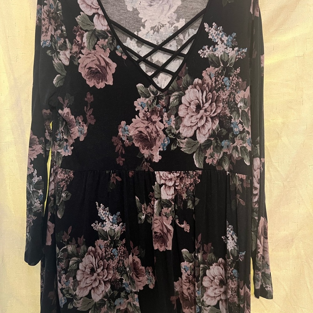 Torrid Black Floral Blouse